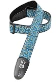 Levy's Leathers Asian Print Jacquard Guitar Strap,Blue
