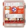 First Aid Kit With Hard Case- 326 pcs- First Aid Complete Care Kit - Exceeds OSHA & ANSI Guidelines - Ideal for the Workplace - Disaster Preparedness (Color Red)