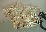 Corded Touch Tone Gold Tone Real Phone Telephone Featuring a Chinese Dragon Reviews