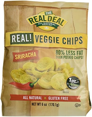 THE REAL DEAL Veggie Chips Gluten Free, Sriracha, 6-Ounce (Pack of 6)