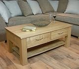 4 Drawer Coffee Table Mobel Solid Premium Oak Baumhaus