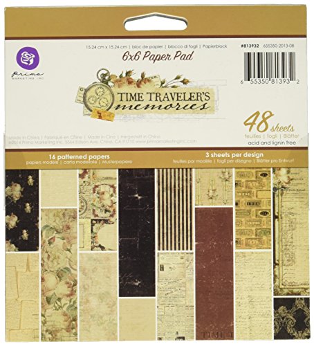 Prima Marketing Prima Marketing Paper Pad, 6 by 6-Inch, Time Traveler, 48-Pack