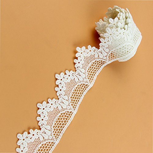 Yontree Floral Venise Lace Applique Sewing Trim Bridal Wedding Applique White 2 yards ¡­