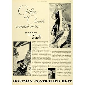 1929 Ad Hoffman Controlled Heat Heating Waterbury Connecticut Gown Chess Game - Original Print Ad