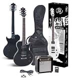 SX Callisto 1K BK Black Electric Guitar Package w/Amp Carry Bag, Strap and Instructional DVD