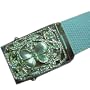 White Butterfly Rhinestone Buckle Slider One Size Belt
