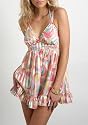 Betsey Johnson Intimates Shadow Striped Babydoll with Matching G-String Sleepwear