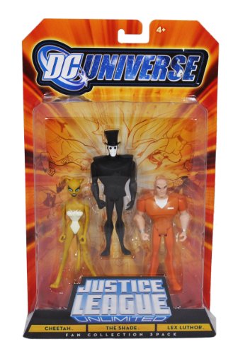  DC Universe Year 2008 Justice League Unlimited Fan Collection 3 Pack 4-1/2 Inch Tall Action Figure - Cheetah, The Shade and Lex Luthor