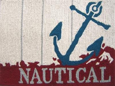 Wellington Studio PY-WS001 Nautical Anchor Rug, 22 x 34 in.