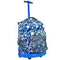 J World Single Handle Rolling Chess Backpack - Blue