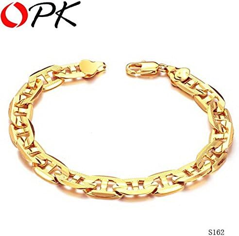 Enter Sandman Fashion Jewellery JEWELLERY Korean style 18K GOLD GP BRACELET fashion gold filled jewelry Leisure link chain bracelet gift for men/boy 162
