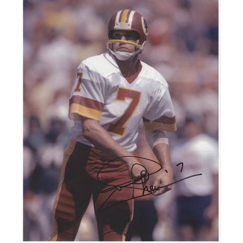 Joe Theismann Autographed Washington Redskins (White Jersey) 8x10 Photo