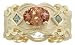 14KT Imperial Zircon, Green Sapphire & Diamond Etruscan Ring