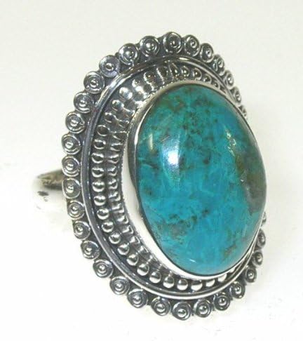 Size 9 Malachite in Chrysocolla Sterling Silver Ring