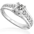 1.00ctw 14k White Gold Asscher Cut Diamond Engagement Ring