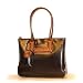 BELLEROSE SHOPPER HANDBAG BLACK WITH BROWN TRIM