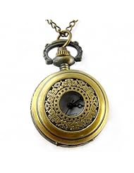 Youyoupifa Wholesale 5pcs/lot Stylish Retro Design Bronze Openwork Cover Half Hunter Design Quartz Pocket Watch NBW0PF7123-CO3