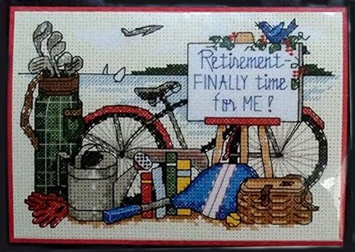 Dimensions Counted Cross Stitch Kit with Matted Frame RETIREMENT "Finally Time For Me!"