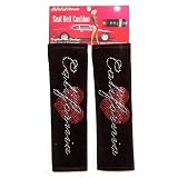 CA California Hearts Pair Shoulder Seat Belt Pad Crystals Studded Rhinestone Car Truck SUV by LA Auto Gear