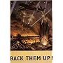 Vintage World War Two WW2 British Military Propaganda Poster Back Them Up!