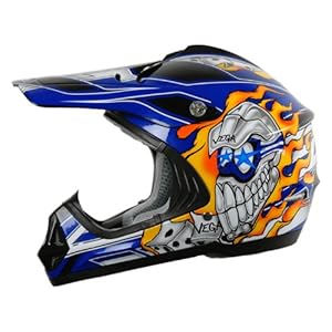 Vega Viper Blue Dicey Graphic Large Jr. Off-Road Helmet