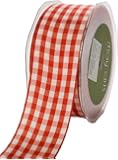 May Arts 3/8-Inch Wide Ribbon, Red Check