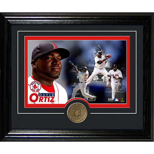 Boston Red Sox David Ortiz Framed With Bronze Coin By Highland Mint
