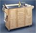 Kitchen & Housewares : Home Styles Kitchen Cart - Natural Finish with Stainless Steel Top and Natural Wood Breakfast Bar 88-5086-95