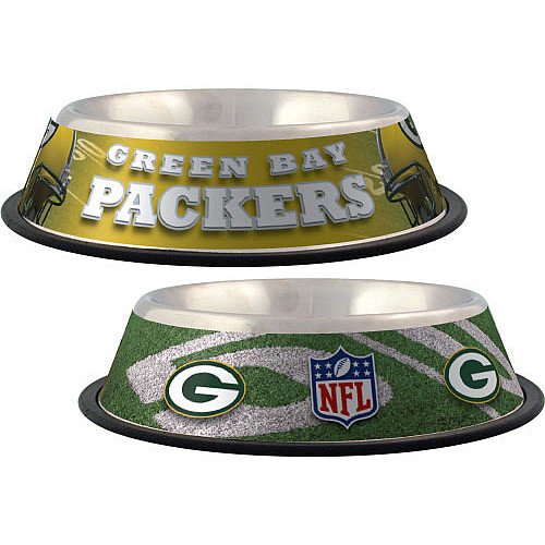 Hunter Green Bay Packer Pet Bowl