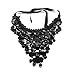 HuntGold Fashion Jewelry Black Lace Balls Acrylic Pendant Ribbon Choker Necklace