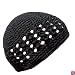 BLACK CROCHET BEANIE SKULL CAP HAT