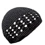 Black Crochet Beanie Skull Cap Hat