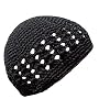 BLACK CROCHET BEANIE SKULL CAP HAT
