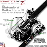 Chrome Drip on Black Skin by WraptorSkinz TM fits Nintendo Wii Guitar Hero III (3) Les Paul Controller (GUITAR NOT INCLUDED)