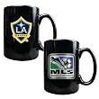 Los Angeles Galaxy MLS 2pc Black Ceramic Mug Set - Primary Team Logo & MLS Logo by Great American Products