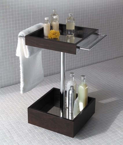 Iside Trolley w 2 Towel Bars in Wenge Wood