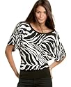 Fleurish Dolman-Sleeve Banded Zebra-Print Top
