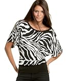 Fleurish Dolman-Sleeve Banded Zebra-Print Top