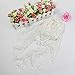 Bolayu Fashion Lace Tassel Sheer Burntout Floral Print Triangle Mantilla Scarf Shawl (White)