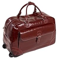 Women's Siamod® Magenta Wheeled Leather Duffel Bag