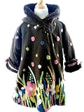 Corky Coats Brown Wildflower Border Wrap Swing Coat
