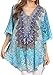 Sakkas Tallulah Wide Circle Blouse V Neck Top with Tassle Ties and Rhinestones