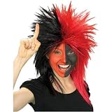Black/Red Sports Fanatics Adult Wig