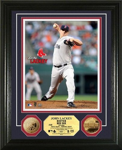 John Lackey Framed Boston Red Sox 24KT Gold Coin Photo Mint