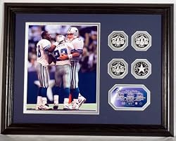 Dallas Cowboys Trio Photomint Aikman, Smith, Irvin with Silver Coins - Plaque - Dallas Cowboys NFL