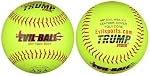 Trump&reg; MP-EVIL-ASA-Y-2 Evil Sports 12 Inch Softball - Premium Yellow Leather Cover - ASA Approved (Sold in Dozens)