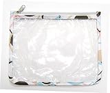 Trend Lab 100502 Clear PVC Pouch with Binding in Cocoa Dots Print