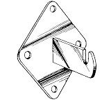 Quality Store Fixtures Deluxe Wall Mounting Bracket for Grid Panels (Set of 4), White Powder Coat