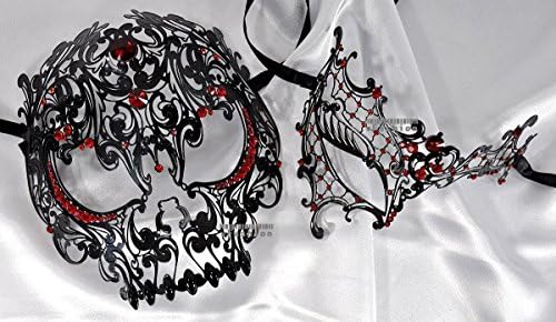 Lovers Collection Men Women Couple Black B6 Combo Cut Venetian Masquerade Mask Event Party Ball Mardi Gars Halloween