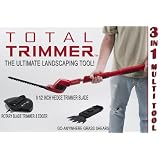 Total Trimmer 3 in 1 18-Volt /Cordless/Light Weight/Easy To Use/Electric/Weed Wacker/Grass Trimmer/Edger/Hedge Trimmer